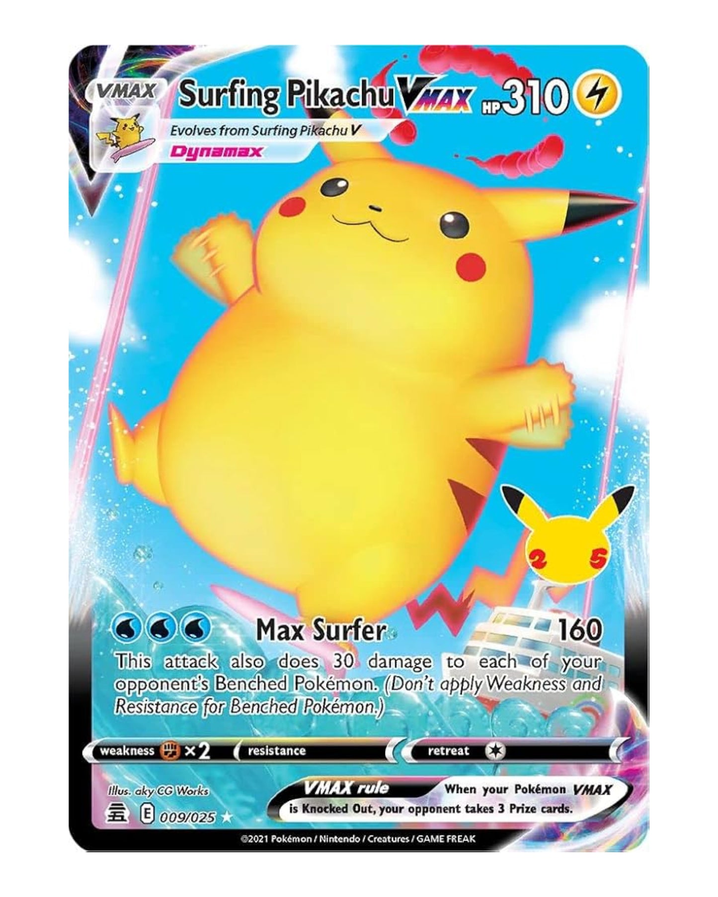Surfing Pikachu Vmax 9/25 Celebrations