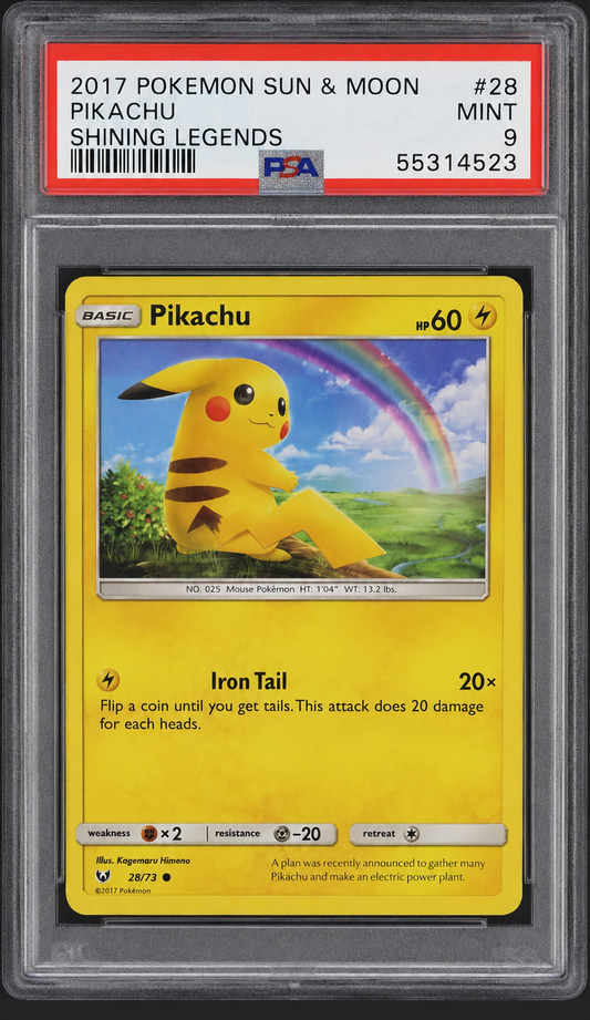 Pikachu Shining Legends 28/73 PSA9