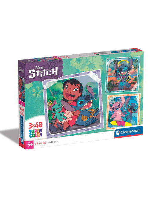 Clementoni Disney Stitch puzzelset - 3 x 48 puzzelstukjes
