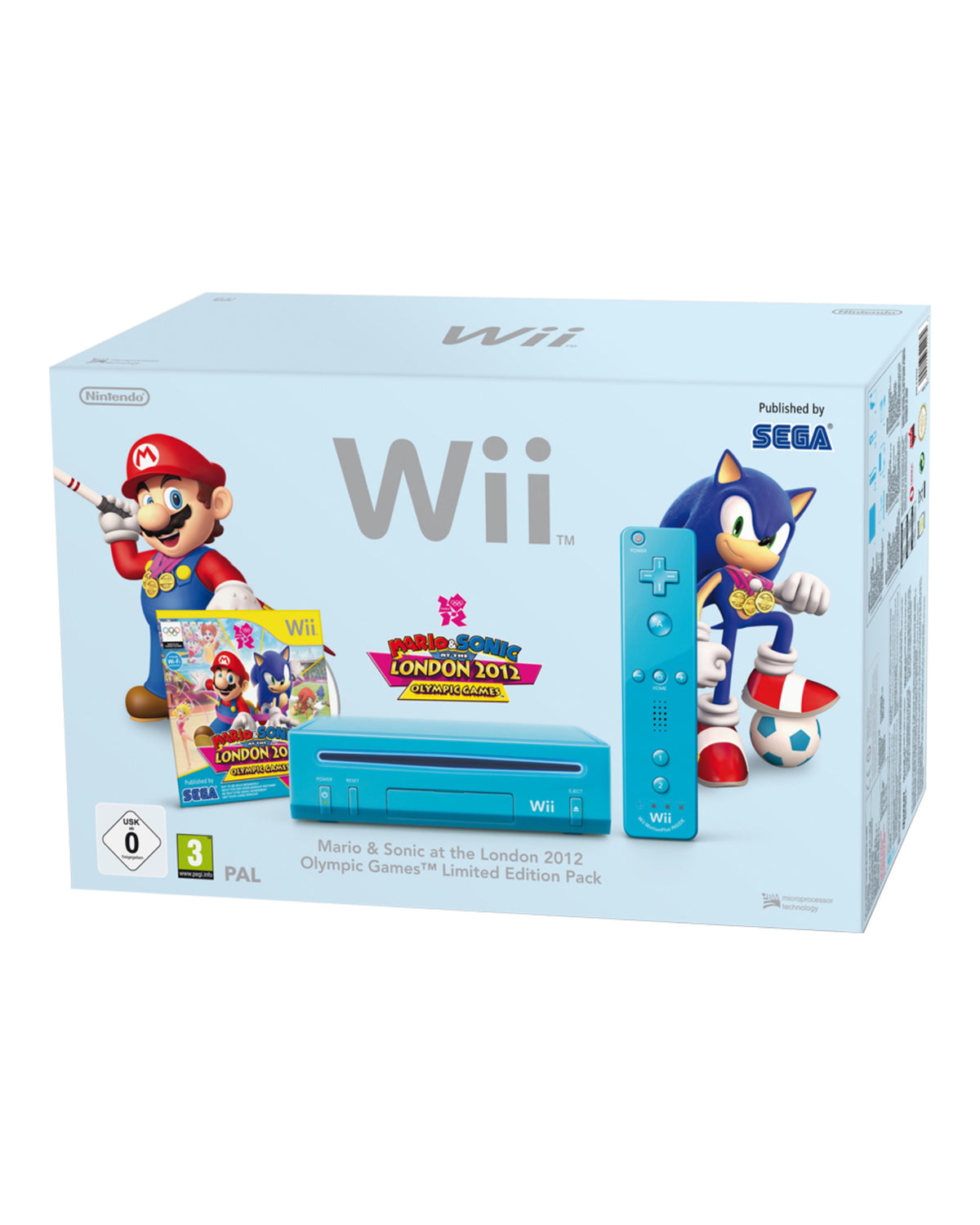 Nintendo Wii Console Blue - Mario & Sonic at the Olympic Games London 2012