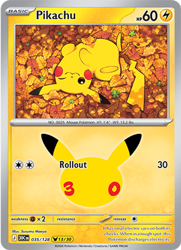Pikachu 035/128 - 30th Celebration - foto 1