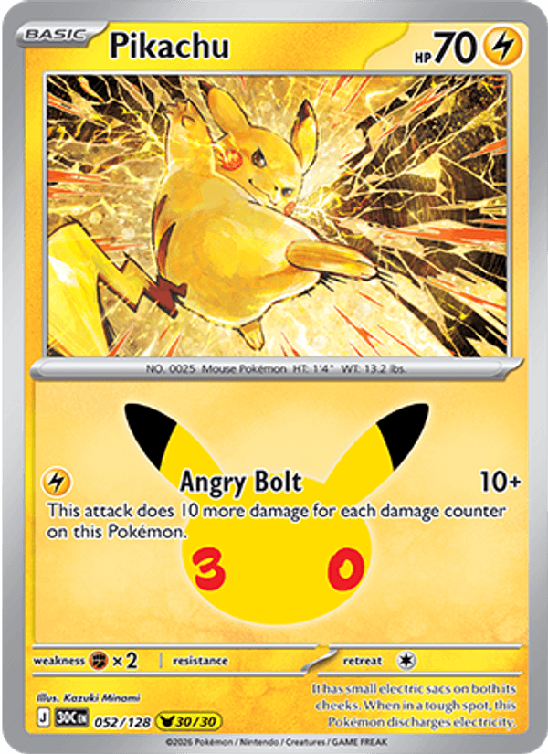 Pikachu 052/128 - 30th Celebration - foto 1