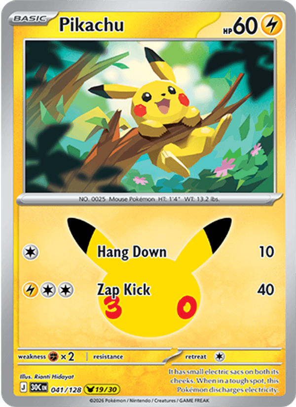 Pikachu 041/128 - 30th Celebration - foto 1