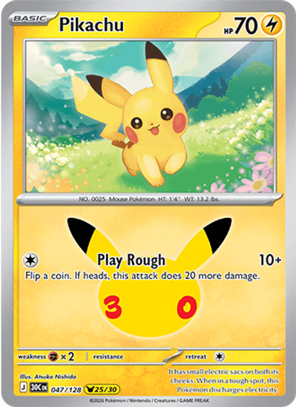 Pikachu 047/128 - 30th Celebration - foto 1