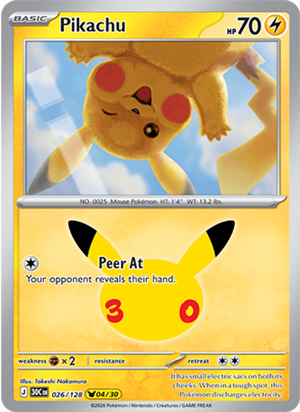 Pikachu 026/128 - 30th Celebration - foto 1