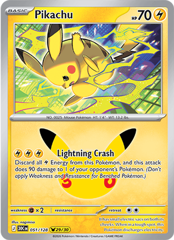 Pikachu 051/128 - 30th Celebration - foto 1