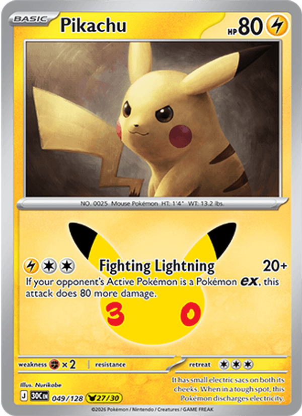 Pikachu 049/128 - 30th Celebration - foto 1