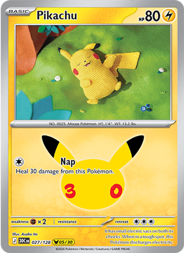Pikachu 027/128 - 30th Celebration - foto 1