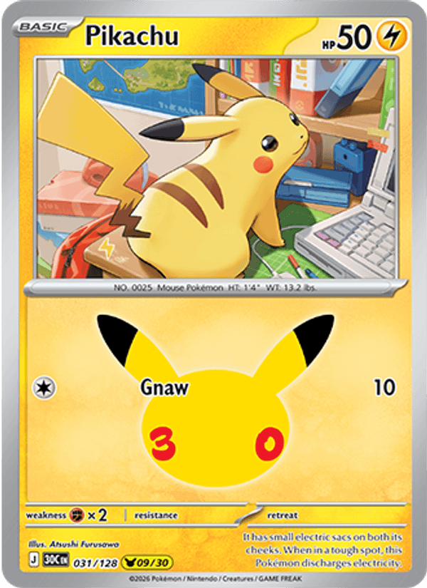 Pikachu 031/128 - 30th Celebration - foto 1