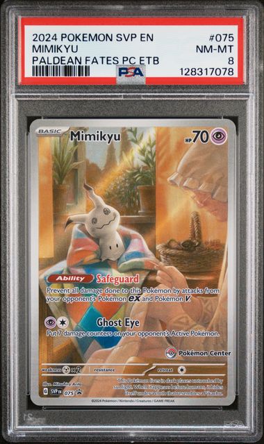 Mimikyu Pokémon Center Stamped Promo 075 PSA 8